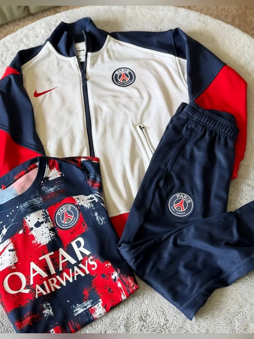 Nike PSG Paris Saint-Germain 3-Piece Tracksuit Set Jacket Pants Jersey Youth